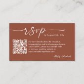 Terracotta Wedding RSVP Website QR Code Foto Informatiekaartje (Voorkant)