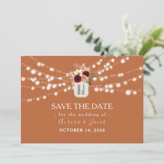 Terracotta Wedding Save the Date (Staand voorkant)
