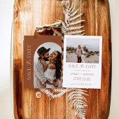 Terracotta Wedding Save the Date, Boho Save Dates Kaart