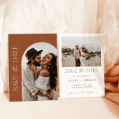 Terracotta Wedding Save the Date, Boho Save Dates Kaart