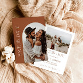 Terracotta Wedding Save the Date, Boho Save Dates Kaart