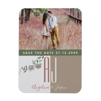 Terracotta Wedding Save the Date Invitation Magneet