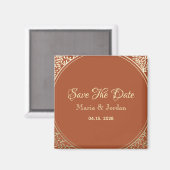 Terracotta Wedding Save the Date Invitation Magnet (Voorkant / Achterkant)