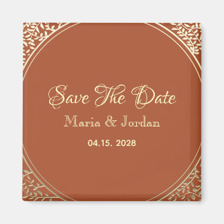 Terracotta Wedding Save the Date Invitation Magnet