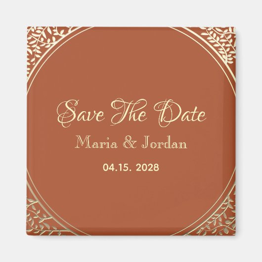 Terracotta Wedding Save the Date Invitation Magnet (Voorkant)