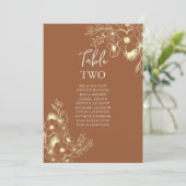 Terracotta Wedding Table Seating Chart (Staand voorkant)