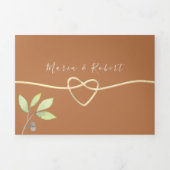 Terracotta Wedding Tri-Fold Invitation Drieluik Uitnodiging (Cover)