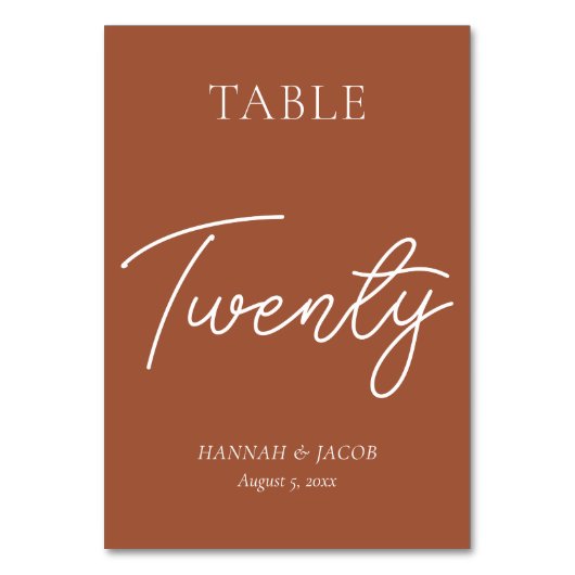 Terracotta Wedding Twenty Kaart (Voorkant)