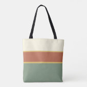 Terracotta Weide Gepersonaliseerde Gestreepte Tote Bag (Achterkant)