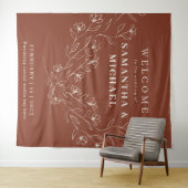 Terracotta Welkom op de bruiloft Tiny Flower Wandkleed (In Situ (horizontaal))