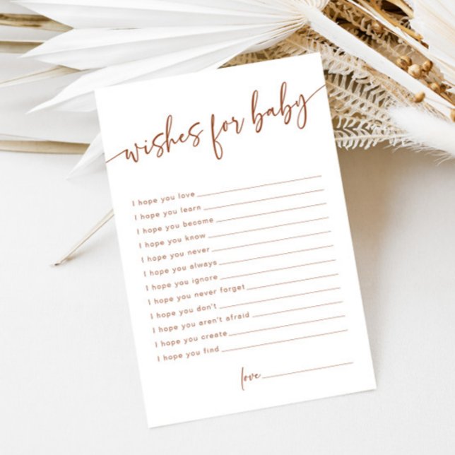 Terracotta Wensen voor Baby Modern Advies Kaart (Creator heeft geüpload)