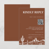 Terracotta Western Desert RSVP-antwoordkaart RSVP Kaartje (Voorkant / Achterkant)