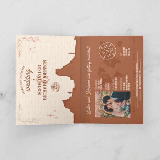 Terracotta Westerne bruiloft Bestemming Paspoort (Binnen)
