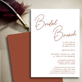 Terracotta Whimsical Script Chique Bridal Brunch Kaart