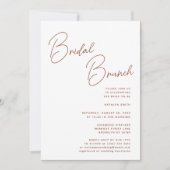 Terracotta Whimsical Script Chique Bridal Brunch Kaart (Voorkant)