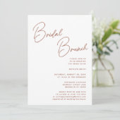 Terracotta Whimsical Script Chique Bridal Brunch Kaart (Staand voorkant)