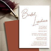 Terracotta Whimsical Script Chique Bridal Luncheon Kaart