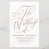 Terracotta Whimsical Script Huwelijksuitnodiging (Voorkant)