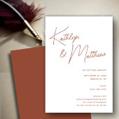 Terracotta Whimsical Script Minimalistisch Modern Save The Date