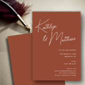 Terracotta Whimsical Script Minimalistisch Modern Save The Date