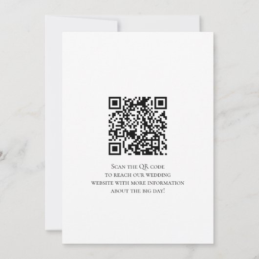 Terracotta White Brown Floral QR Code Boho Wedding Save The Date (Achterkant)