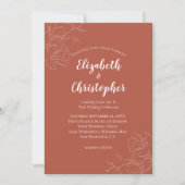 Terracotta White Floral Botanical Modern Wedding I Kaart (Voorkant)