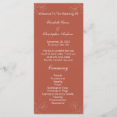 Terracotta White Floral Botanical Wedding Programm Menu (Voorkant)