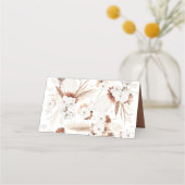 Terracotta White Floral Pampas Grass Wedding Plaatskaartje (Achterkant)