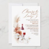 Terracotta White Floral Wine Tasting Vrijgezellenf Kaart (Voorkant)