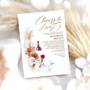 Terracotta White Floral Wine Tasting Vrijgezellenf Kaart