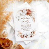 Terracotta White Flower Boho Chic Engagement Party Kaart