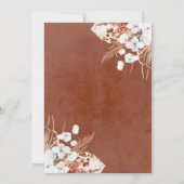 Terracotta White Flower Boho Wedding Jubileum Kaart (Achterkant)