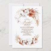 Terracotta White Flowers Boho Chic Vrijgezellenfee Kaart (Voorkant)