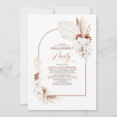 Terracotta White Flowers Boho Engagement Party Kaart (Voorkant)