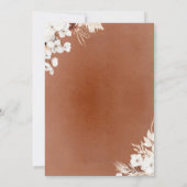 Terracotta White Flowers Boho Engagement Party Kaart (Achterkant)