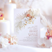 Terracotta White Flowers Boho Rehearsal Dinner Kaart