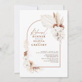 Terracotta White Flowers Boho Rehearsal Dinner Kaart (Voorkant)