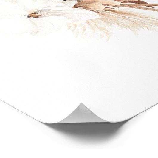 Terracotta White Flowers Boho Wedding Welcome Sign Poster (Hoek)