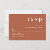 Terracotta & White Minimalist Typography Wedding RSVP Kaartje (Voorkant)