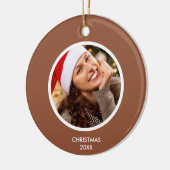 Terracotta & White Modern Initialen Monogram FOTO Keramisch Ornament (Links)