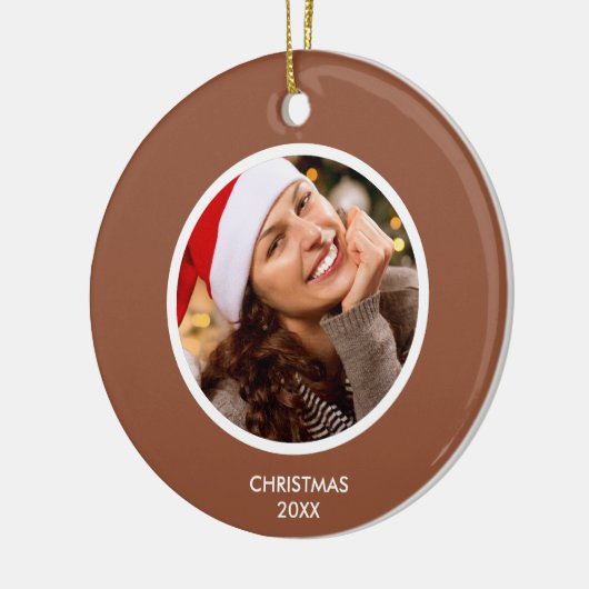 Terracotta & White Modern Initialen Monogram FOTO Keramisch Ornament (Links)