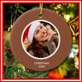 Terracotta & White Modern Initialen Monogram FOTO Keramisch Ornament