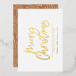 terracotta white script verrijkt kerstnon foto folie feestdagenkaart<br><div class="desc">terracotta en white script zijn vrolijk kerstfeest zonder foto moderne ster die het design heeft uitgebuit .</div>