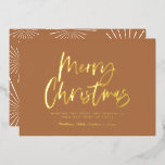 terracotta white script verrijkt kerstnon foto folie feestdagenkaart<br><div class="desc">terracotta en white script zijn vrolijk kerstfeest zonder foto moderne ster die het design heeft uitgebuit .</div>