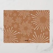 terracotta white script verrijkt kerstnon foto folie feestdagenkaart (Achterkant)