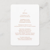 Terracotta White Wedding Reception Details Informatiekaartje (Voorkant)