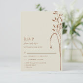 Terracotta & Wild Grass Earth Tone Wedding RSVP (Staand voorkant)