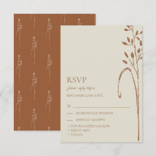Terracotta & Wild Grass Earth Tone Wedding RSVP