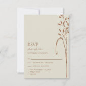 Terracotta & Wild Grass Earth Tone Wedding RSVP Kaartje (Voorkant)
