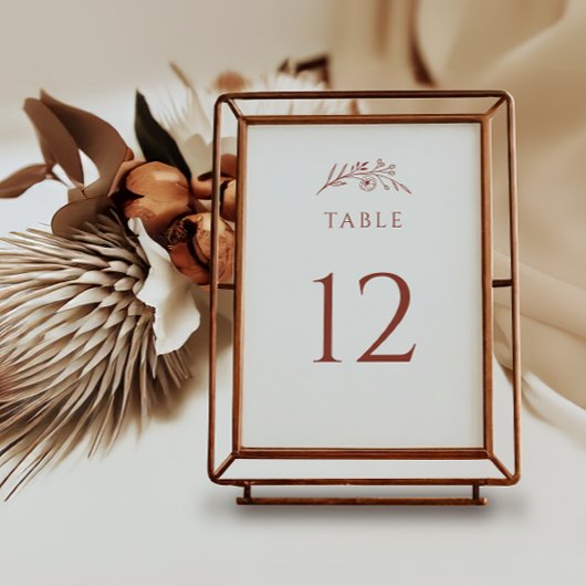 Terracotta Wildbloem Bruiloft Kaart